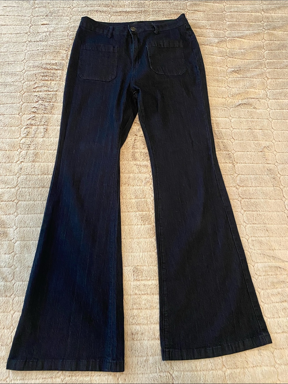 Modcloth Black Flare Wide-Leg Jeans
